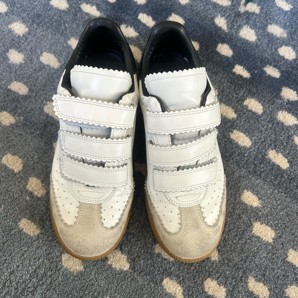Isabel Marant White and Cream Sneakers